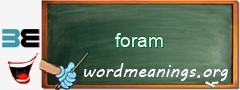 WordMeaning blackboard for foram